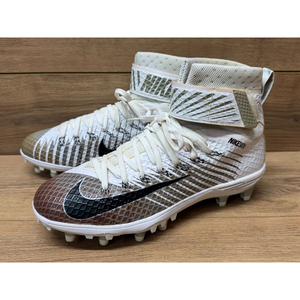 Nike Lunarbeast Elite TD Football Cleats Men's Size 9 White Silver 779422-100